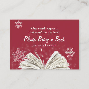 Carte D'accompagnement Snowflakes Apportez un Baby shower de livre Insére