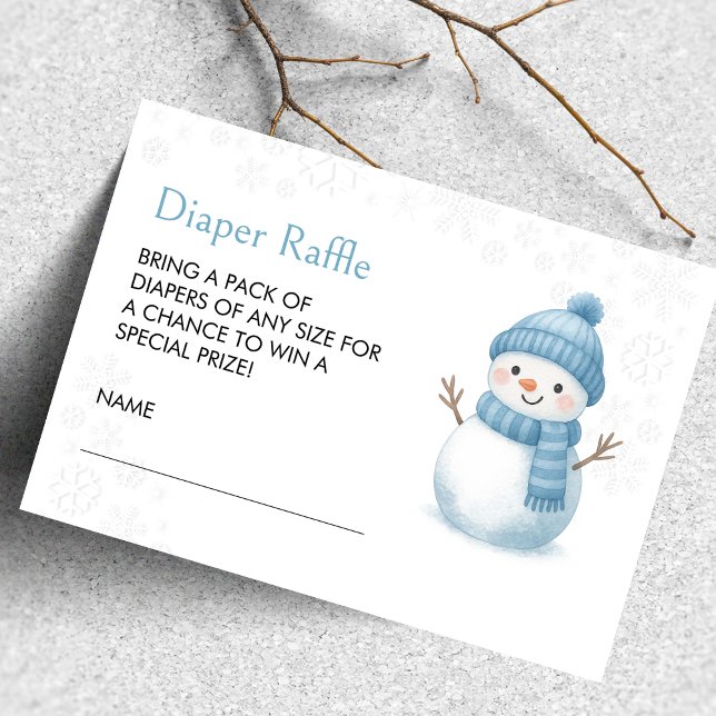 Carte D'accompagnement Snowman Baby shower Diaper Raffle (Créateur téléchargé)