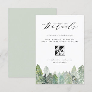 Carte D'accompagnement Snowy À feuillage persistant Forest QR Code Détail