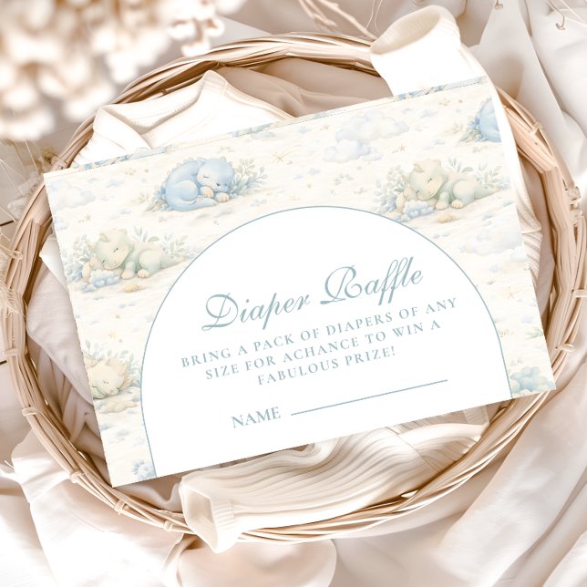 Carte D'accompagnement Soft Blue Dino Diapper Raffle (Créateur téléchargé)