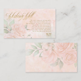 Carte D'accompagnement Soft Blush Mariage Rose Wishing well V3 ID828
