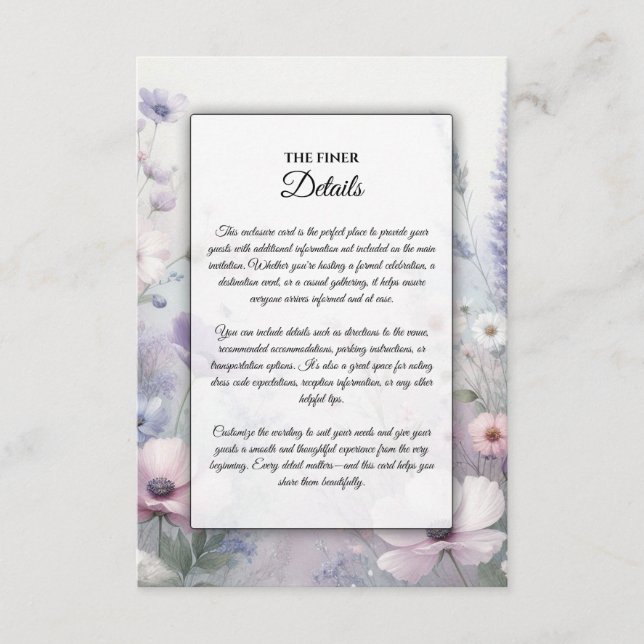 Carte D'accompagnement Soft Fleur sauvage Meadow Daydream (Devant)