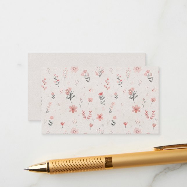 Carte D'accompagnement Soft Floral Enclosure Card (Devant/Arrière en situation)