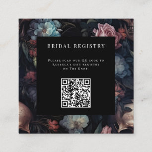 Carte D'accompagnement Sombre Floral Gothique Fête de Mariage 
