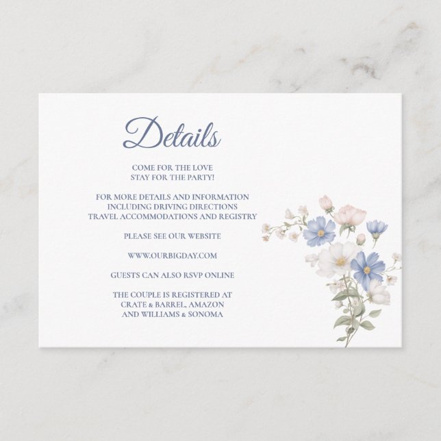 Carte D'accompagnement Something Blue Enclosure Card Details (Devant)