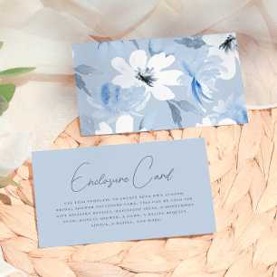 Carte D'accompagnement Something Blue   Réception de mariage moderne flor