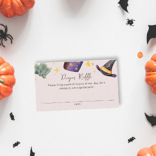 Carte D'accompagnement Sorcière Halloween fille Baby shower de raffle de 
