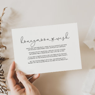 Carte D'accompagnement Souhait de lune de miel calligraphié élégant simpl