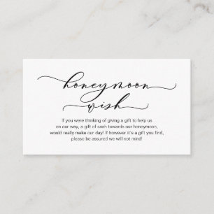 Carte D'accompagnement Souhait de lune de miel, Enclosure design romantiq