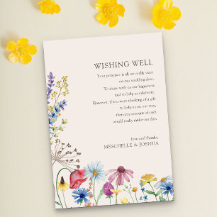 Carte D'accompagnement Souhaiter bien Fleur sauvage Mariage Pays Floral
