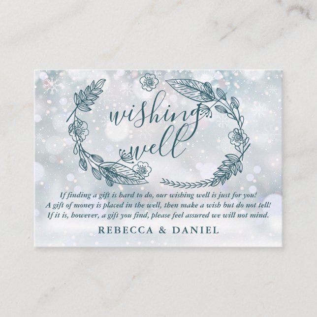 Carte D'accompagnement Souhaitez bien Rustique Floral Winter Wedding (Devant)