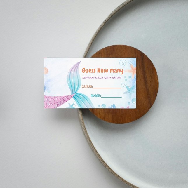 Carte D'accompagnement Sous le Baby shower marin Combien de poissons sont (Créateur téléchargé)