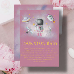 Carte D'accompagnement Space girl Astronaut rocket star Livres for Baby E