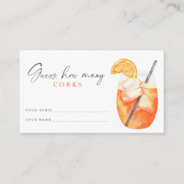 Carte D'accompagnement Spritz Bridal shower Devine combien de bouchons