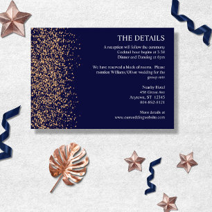 Carte D'accompagnement Stardust or Rose de la marine romantique