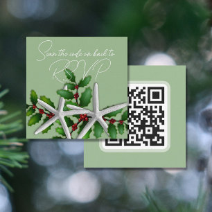 Carte D'accompagnement Starfish Christmas QR code RSVP