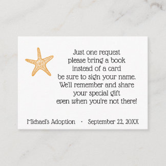 Carte D'accompagnement Starfish Story Adoption Party Demande de livre