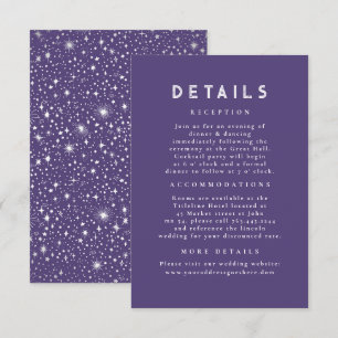 Carte D'accompagnement Starry Night Celestial Purple Détails du Mariage