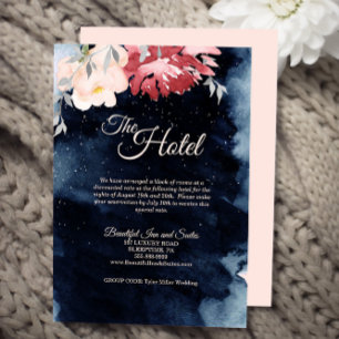 Carte D'accompagnement Starry Night Floral Mariage Hébergement