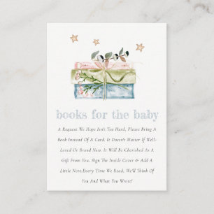 Carte D'accompagnement Stars Blue Blush Green Livres pour le Baby shower