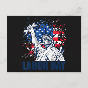 Carte D'accompagnement Statue de la Liberté drôle Drapeau USA Fête du Tra
