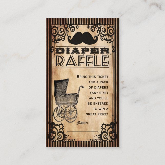 Carte D'accompagnement Steampunk Look Baby Boy Diaper Raffle Ticket (Devant)