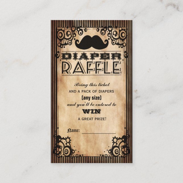 Carte D'accompagnement Steampunk Look Baby Boy Diaper Raffle Ticket (Devant)