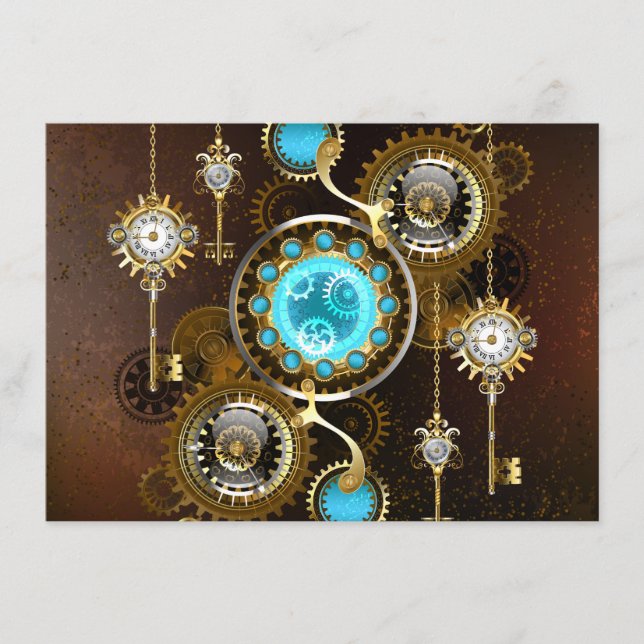 Carte D'accompagnement Steampunk Rusty Background (Devant)