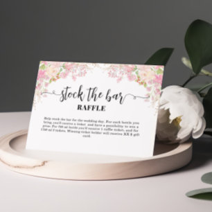 Carte D'accompagnement Stock floral rose la Fête des mariées du bar