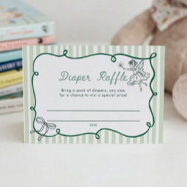 Carte D'accompagnement Storybook Green Diaper Raffle