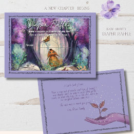 Carte D'accompagnement Storybook Woodland Purple Forest Diaper Raffle 