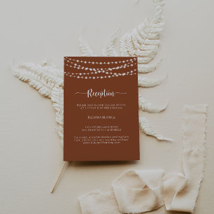 Carte D'accompagnement String Lights Terracotta Mariage Réception