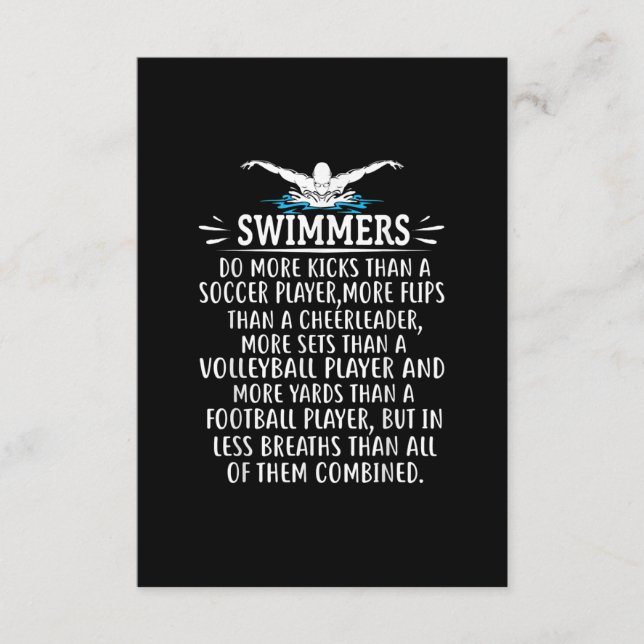 Carte D'accompagnement Strong Swim Swimming Toxits For Men Women (Devant)