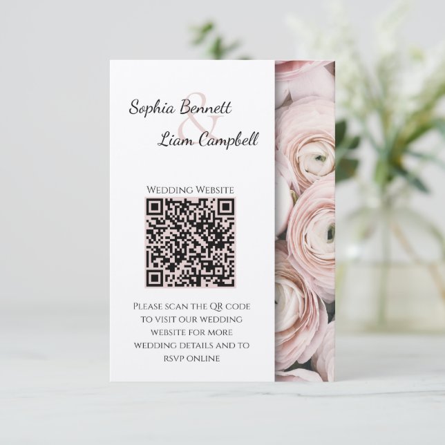 Carte D'accompagnement Style moderne Blush rose élégant (Debout devant)