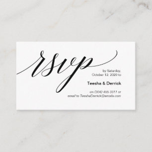 Carte D'accompagnement Style noir moderne, mariage RSVP
