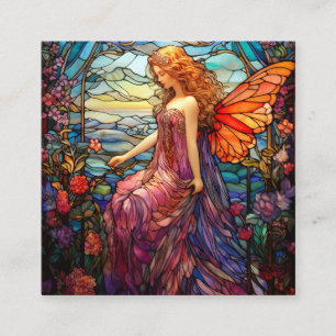 Carte D'accompagnement Style Tiffany Vitrail Verre magique Fée