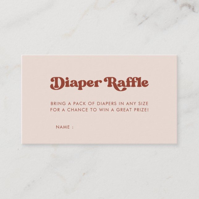 Carte D'accompagnement Stylish Peach Baby shower rose tombole de couche (Devant)