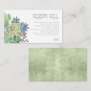 Carte D'accompagnement Succulents et étincelle Wishing Well V2 Green ID51
