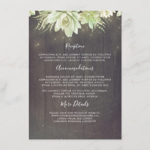 Carte D'accompagnement Succulents Rustic Mariage Information Invité