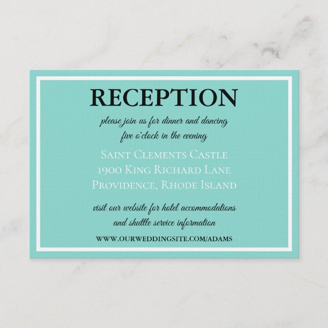 Carte D'accompagnement Suite Mariage Bride & Co Réception traditionnelle (Devant)