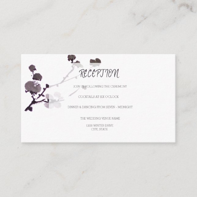 Carte D'accompagnement Sumie de fleur de prune (Devant)