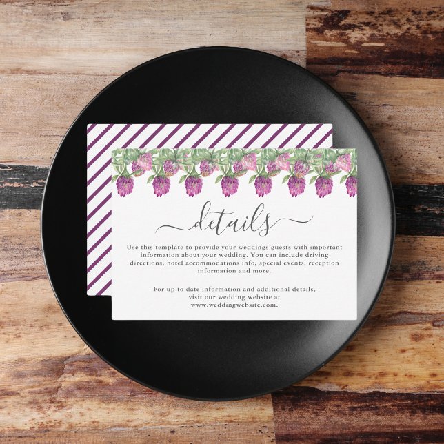 Carte D'accompagnement Summer Jungle Aquarelle Florale Détails du Mariage (Summer Jungle Watercolour Floral Wedding Supplies)