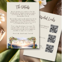 Summer Watercolor Beach Détails du mariage Code QR