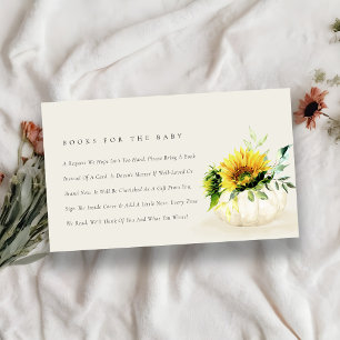 Carte D'accompagnement Sunflower Citrouille Floral Livres Pour Baby showe