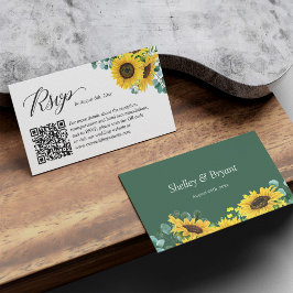 Carte D'accompagnement Sunflower Eucalyptus Mariage en ligne RSVP QR Code