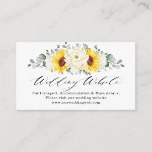 Carte D'accompagnement Sunflower Ivory Peony Mariage Détails du site web