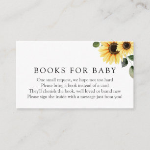 Carte D'accompagnement Sunflower Livres for Baby insert card