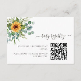 Carte D'accompagnement Sunflower Sunshine Baby shower d'automne QR Code