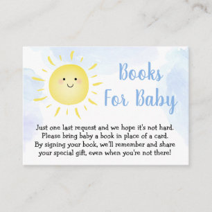 Carte D'accompagnement Sunshine Nuages Baby shower bleu demande