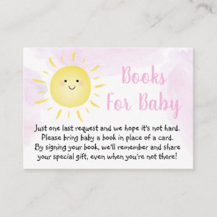Carte D'accompagnement Sunshine Nuages Baby shower rose Demande